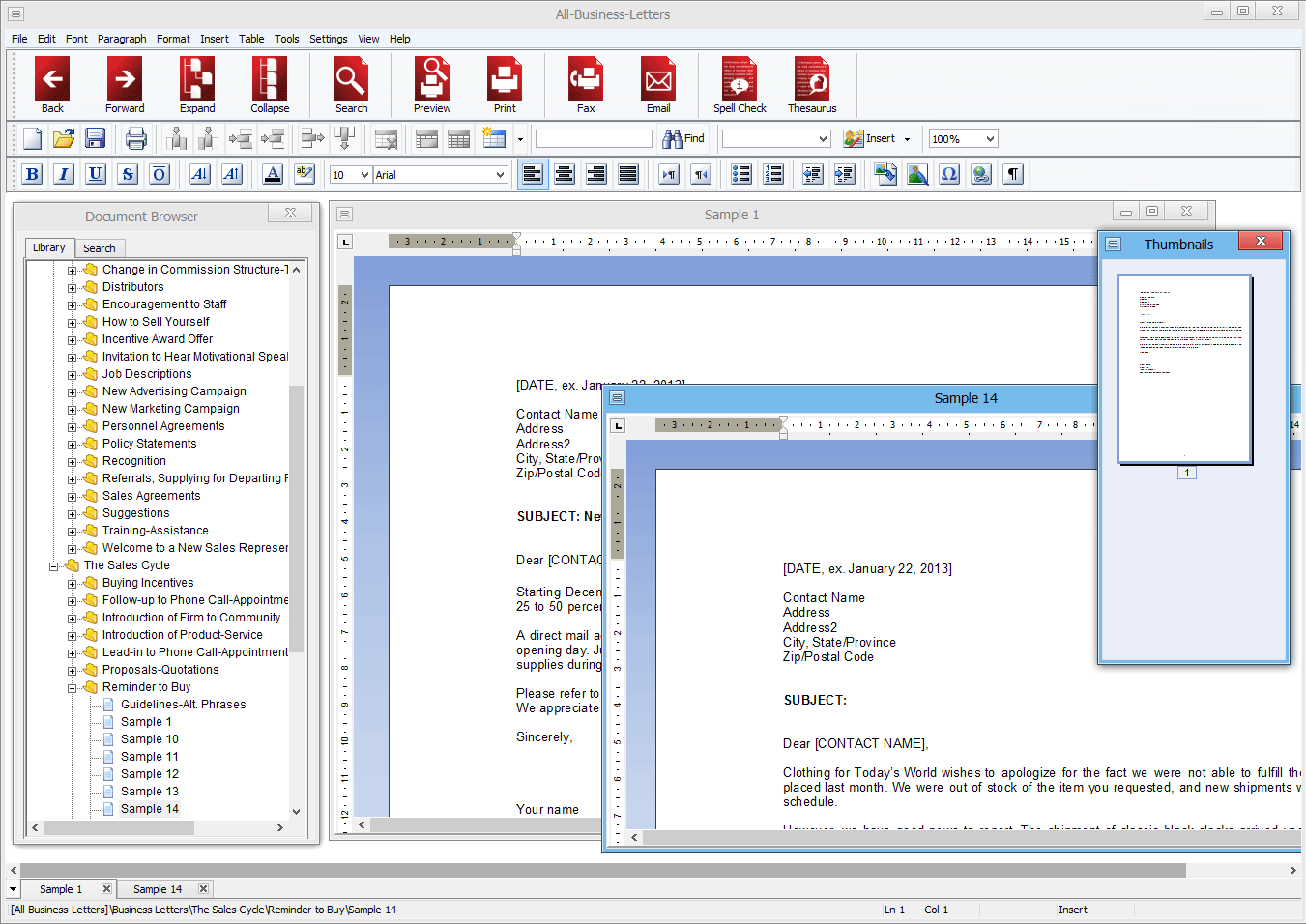 All-Business-Letters for Windows screenshot