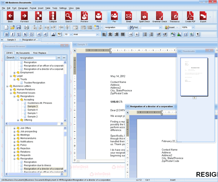 resignation letter layout. Resignation Letter