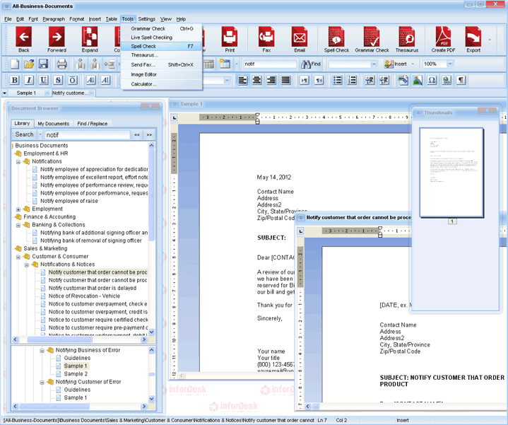 Notifying Customer of Error Letter